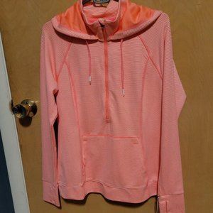 Tangerine Quarter Zip Bright Coral Hoodie